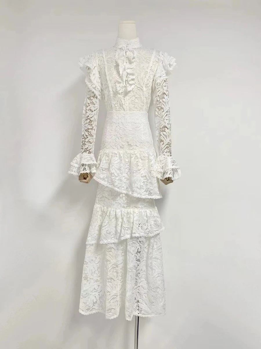 Anne Solid Spliced Lace Up Two Piece Set