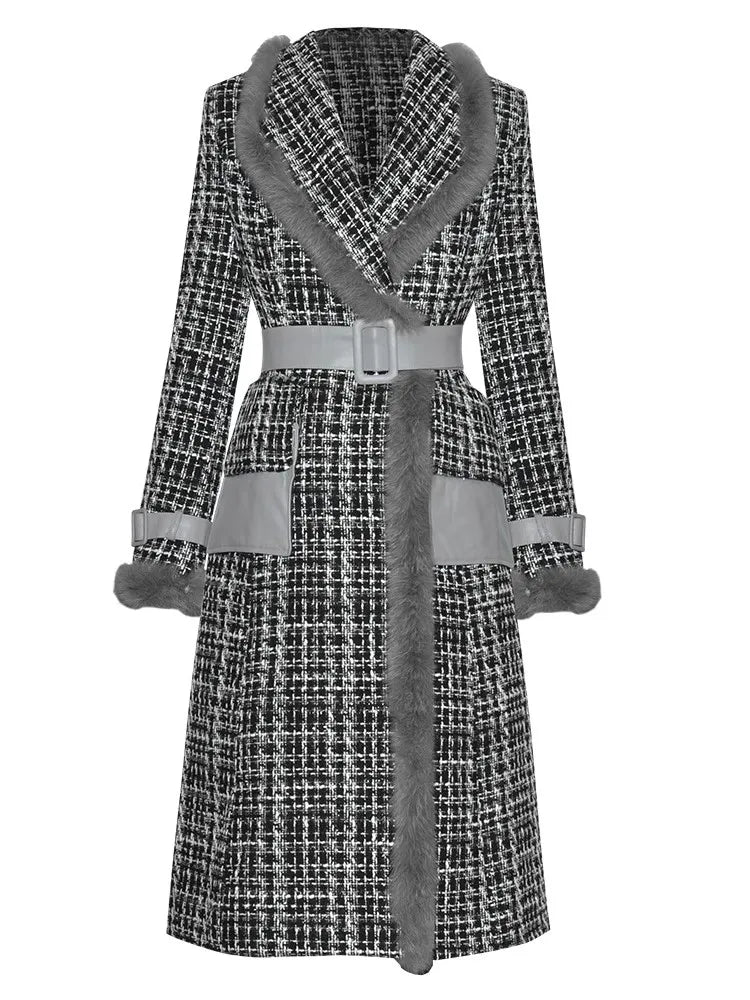 Aspen Plaid Tweed Coat