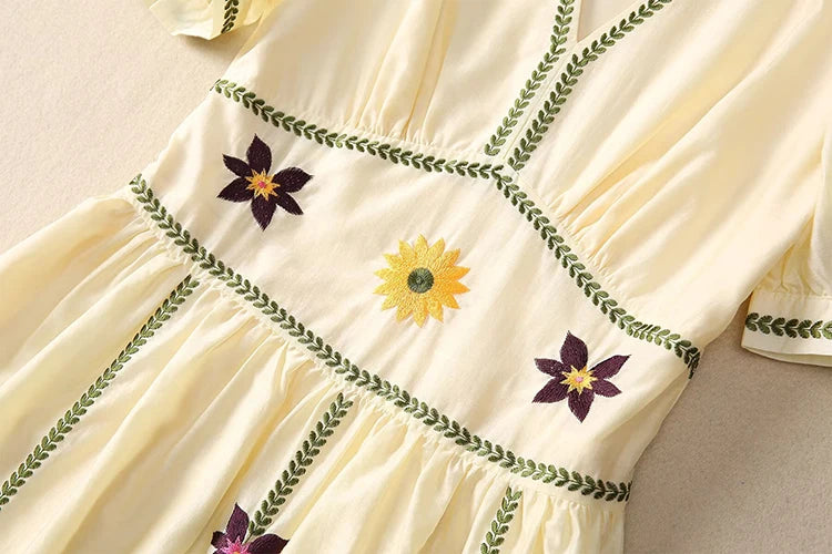 Quittery Embroidery Dress