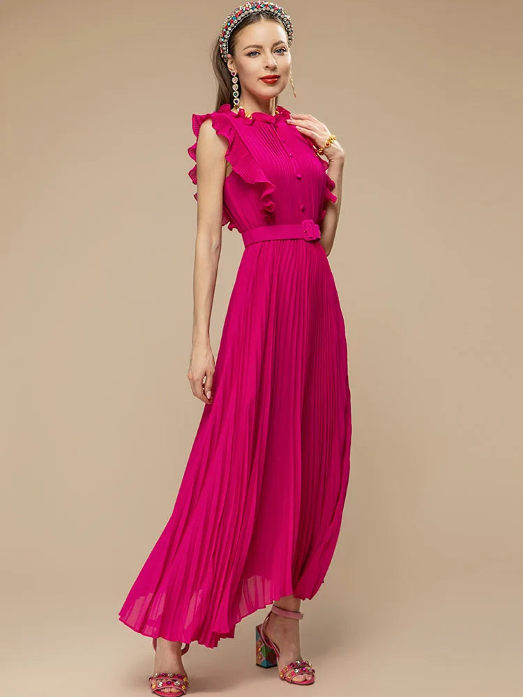 Calandra Asymmetrical Pleated Dress