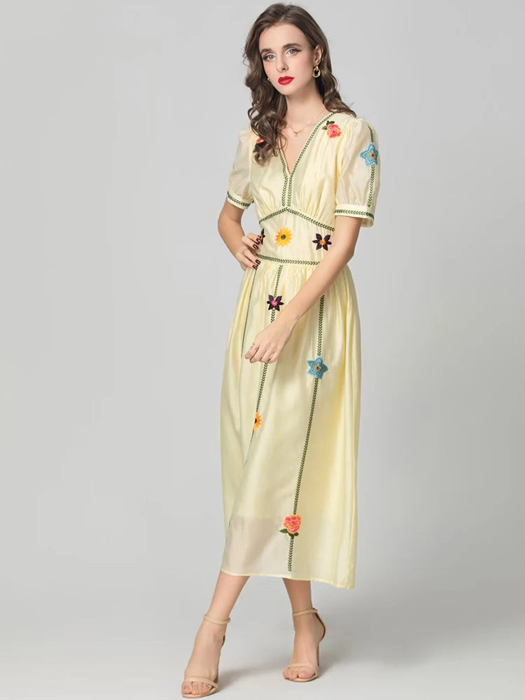 Quittery Embroidery Dress