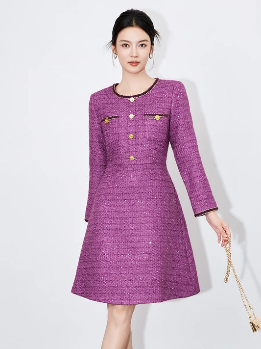 Adah Tweed Woolen Dress