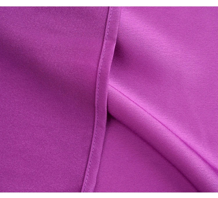 Vicky Purple Elegant Pleated Dress