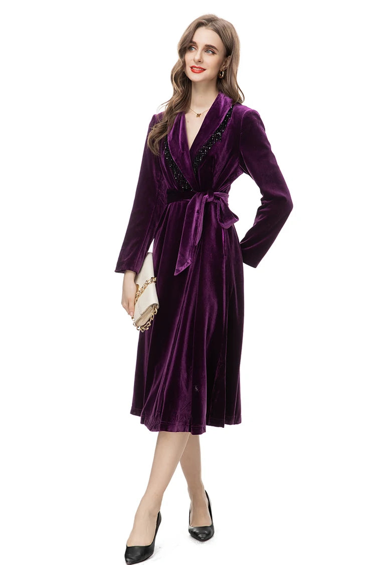 Shyla Vintage Velvet Trench Coat