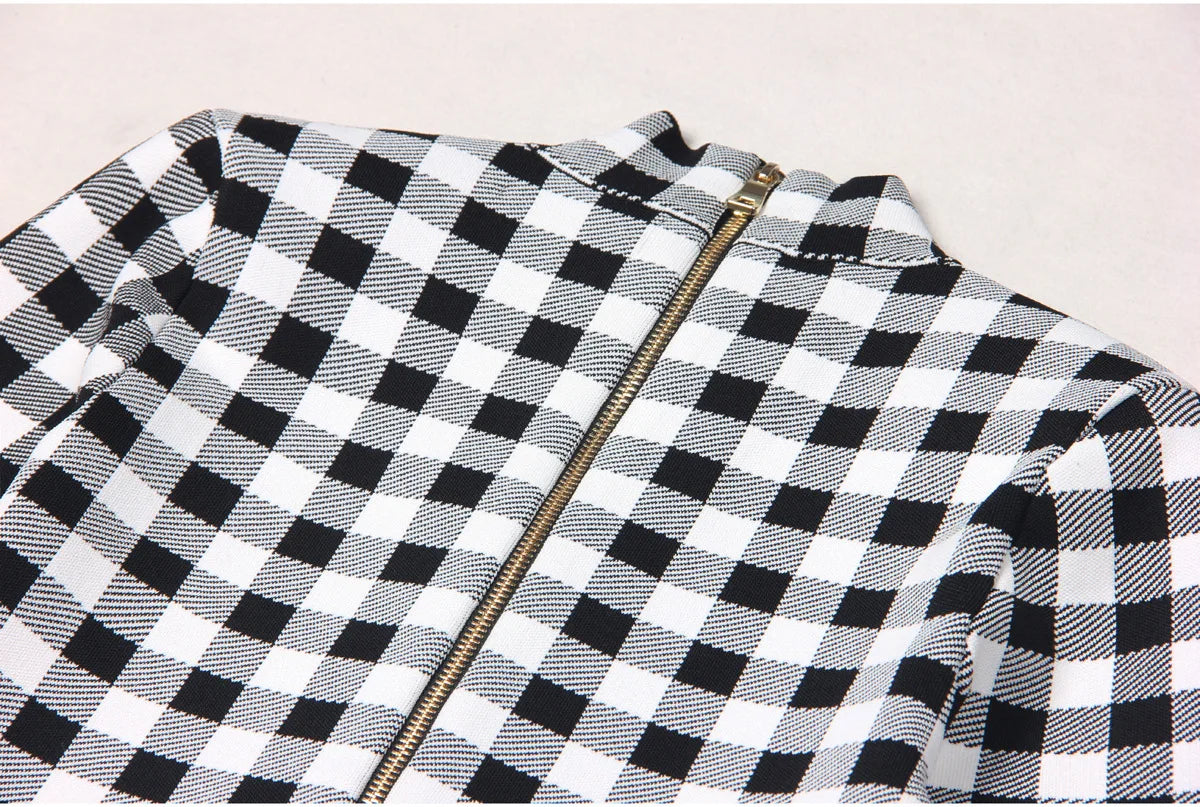 Jessy Plaid Knitting Sweater Dress