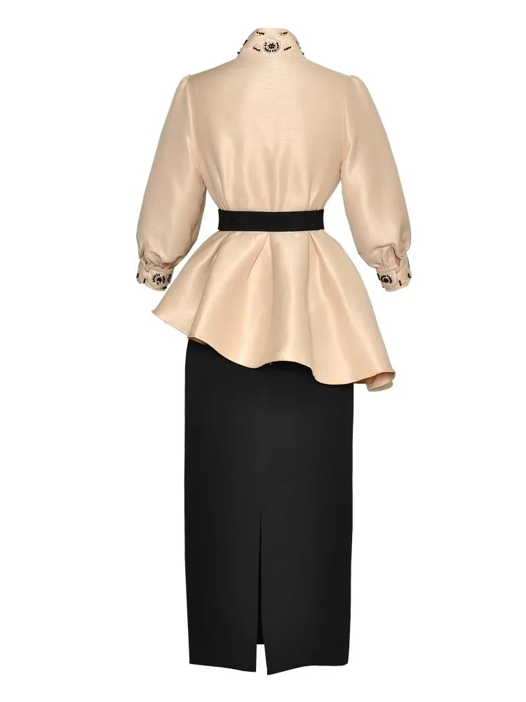 Wallis Asymmetric Top + Pencil Skirt 2 piece Set