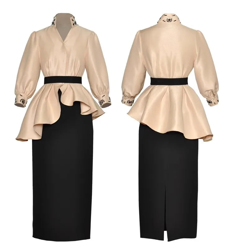 Wallis Asymmetric Top + Pencil Skirt 2 piece Set