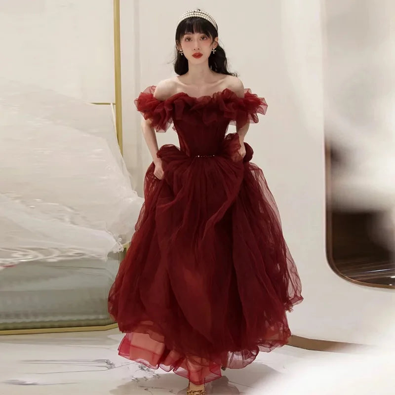 Evelyn Gowns for Women Elegant Party Prom Gown Graduation Womens Occasion Slender Waist Quinceanera Pengpeng Wedding Dresses