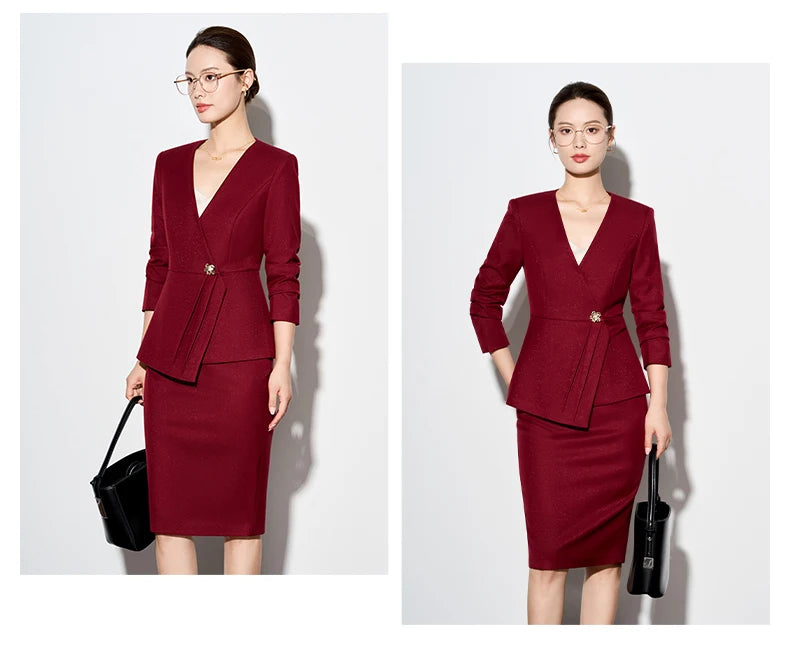 Amara Blazer Skirt Suit 2 Piece Matching Set