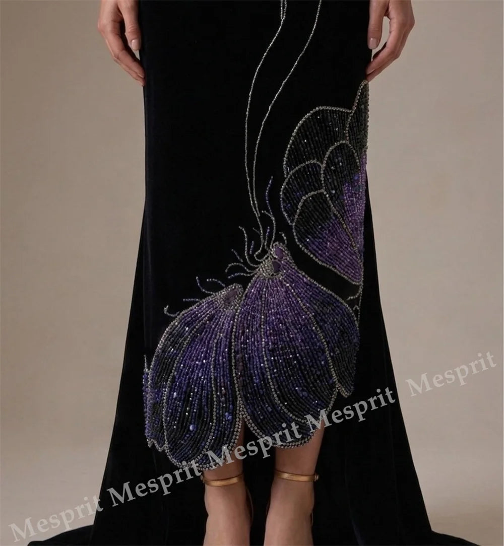 Melissa Luxury Glitter Evening Gowns for Banquet High Quality Strapless Straight Midi Dresses Formal  Party Gown Exquisite