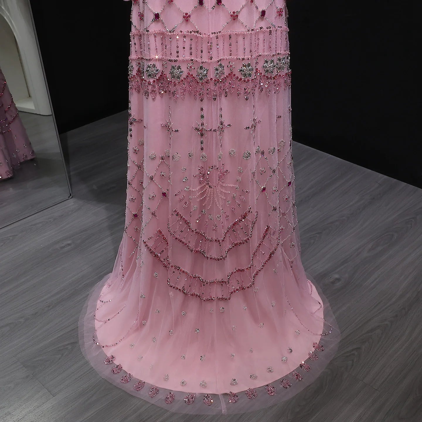 Marian Dubai Pink Arabic Stunning Evening Dress Gown