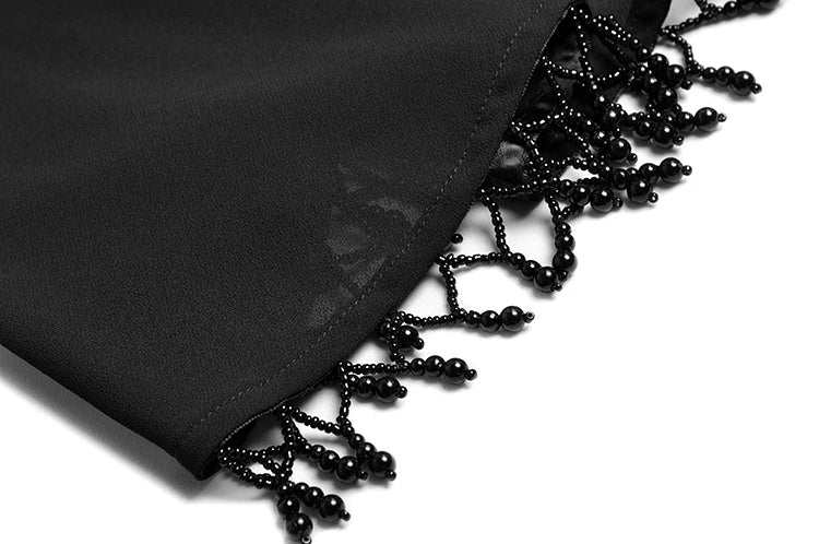 Georgina Diamond Beading O-neck Tassel Cloak Package Buttocks Split Midi Dress