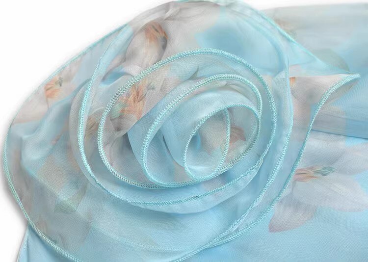 Taiga Summer Applique V-Neck Lantern Sleeve Ruffle Lace-up Print Elegant Party Dress