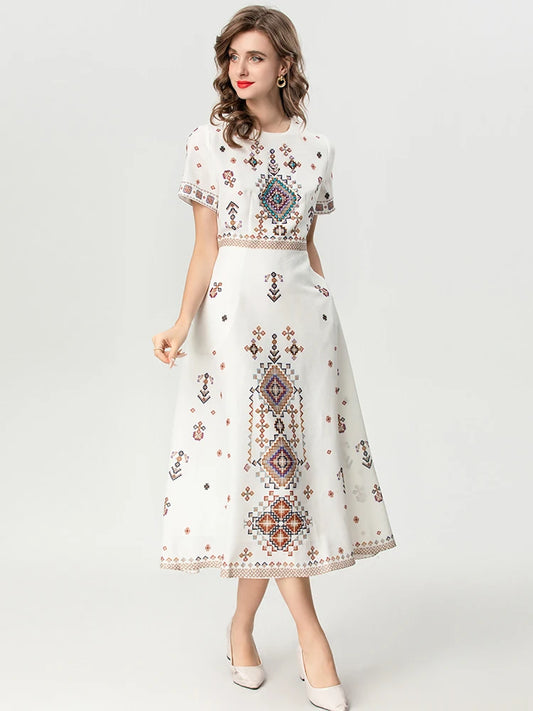 Mika Vintage Print Dress