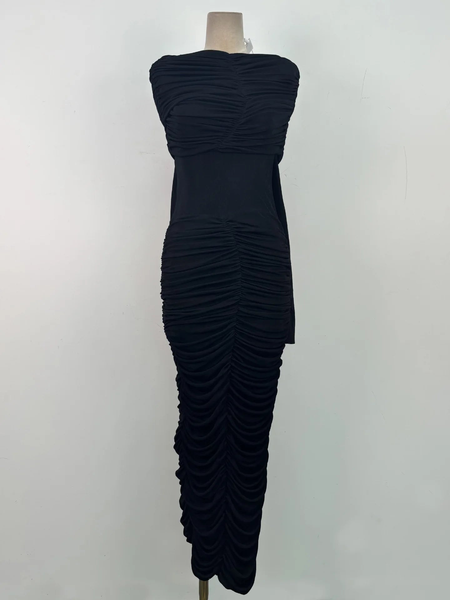 Alissa Pleated Long Sleeve Dress