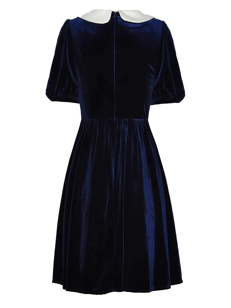 Aitana O-Neck Short Sleeve Belt Sequins Vintage Party Dress