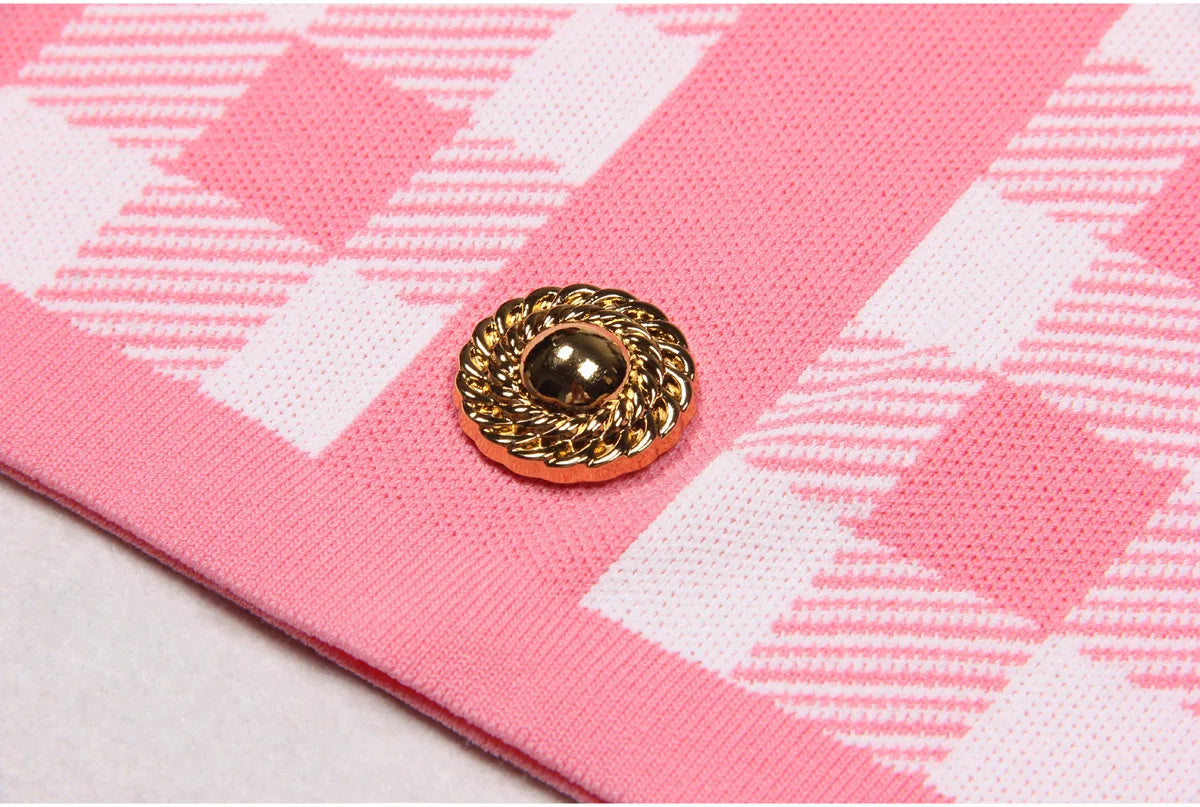 Jessy Plaid Knitting Sweater Dress