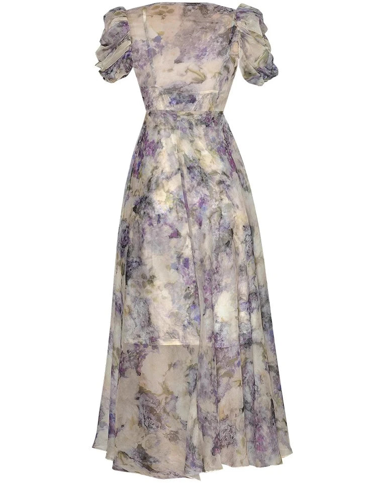 Esmerelda Elegant Chic Printed Gown Camisole Summer Floral Maxi Dress