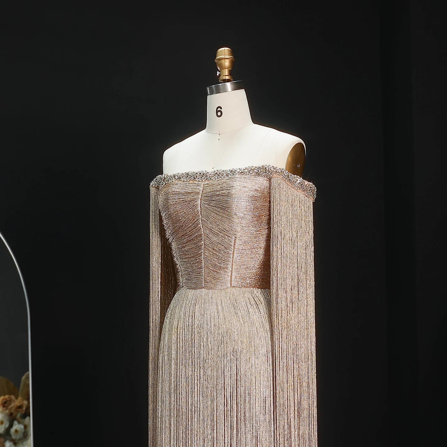 Sailor Luxury Tassel Formal Evening Dresses Off Shoulder Party Gown