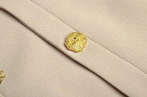 Azalea Autumn Suit Women Crystal Brooch Belt Asymmetry Jacket+ Pleated Skirt Office Lady Two-Piece Set