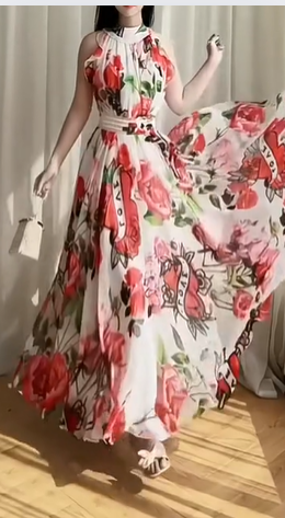 Tasha Designer Vintage Floral Print Dress