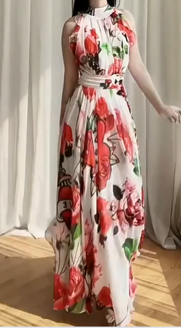 Tasha Designer Vintage Floral Print Dress