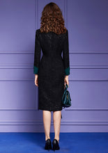 Load image into Gallery viewer, Elegant Sequined Tweed Woollen Midi Office Dress