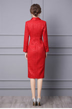 Load image into Gallery viewer, Tweed Woollen Dress Vestidos Robe Femme