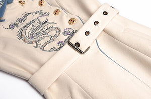 Arya Woolen Winter Embroidery Overcoat