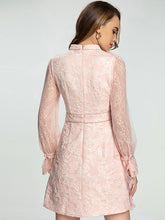 Load image into Gallery viewer, Elegant High waist Lace Long sleeve Elegant Party Dress