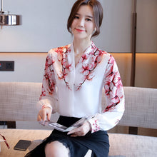 Load image into Gallery viewer, Femme White Blouse Long Sleeve Blouse