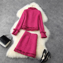 Load image into Gallery viewer, Tassel Tweed Woolen Jacket and Skirt 2 Piece Matching Sets