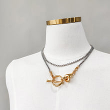 Load image into Gallery viewer, Gold Plated  Circle locker long-chain Double Layer Necklace