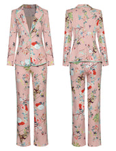 Load image into Gallery viewer, Nadia Blue Notched Long Sleeve Jacket + Pant Set