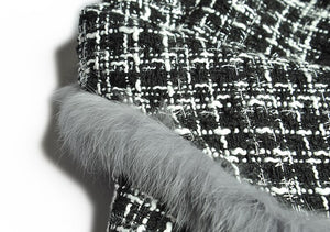 Kimia Patchwork Rabbit fur  Windbreaker Overcoat