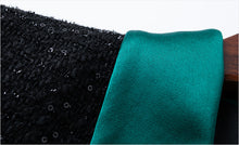 Load image into Gallery viewer, Elegant Sequined Tweed Woollen Midi Office Dress