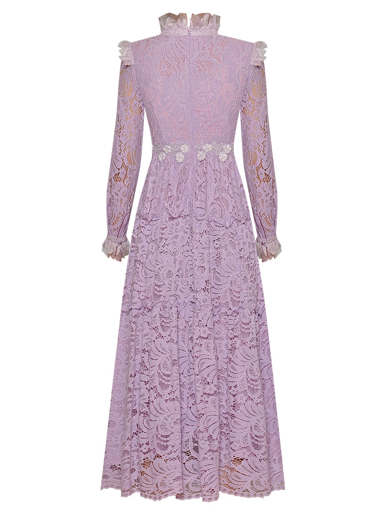 Estefania Long sleeve Lace Applique Elegant Dress