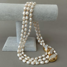 Load image into Gallery viewer, Baroque Keshi Pearl Gold Plated Necklace with Gold Plated Connector Chokers