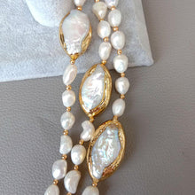 Load image into Gallery viewer, Baroque Keshi Pearl Gold Plated Necklace with Gold Plated Connector Chokers