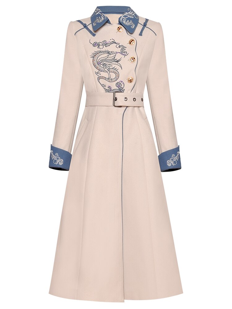Arya Woolen Winter Embroidery Overcoat