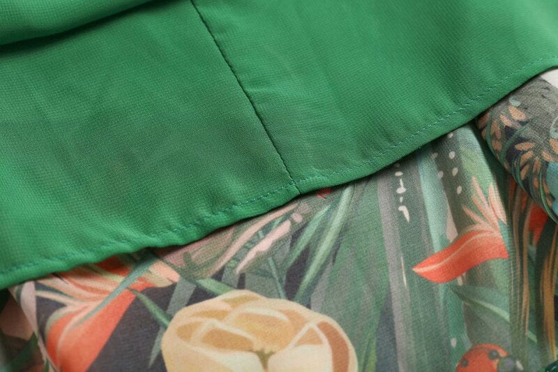 Vittoria Long sleeve Rainforest Floral-Print Maxi Dress