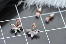 Load image into Gallery viewer, Needle Elegant Sweet Flower Shiny CZ Zircon  Stud Earrings