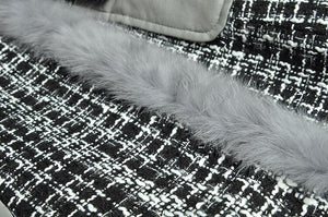 Kimia Patchwork Rabbit fur  Windbreaker Overcoat
