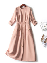 Load image into Gallery viewer, Paisley Three Quarter Sleeve Midi Party Casual Robe Simple Office Work Dress