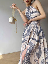 Load image into Gallery viewer, Dakota Print Halter Neck Design Luxury Dress