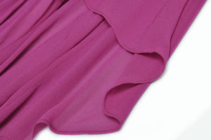 Alena Butterfly Sleeve Draped High waist Asymmetrical Purple Maxi Dress