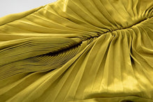Load image into Gallery viewer, Elizabeth V-Neck Patchwork Lantern Sleeve Elegant Party Split Pleated Dress