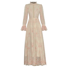Load image into Gallery viewer, Nina Lace  Stand Collar Flare Sleeve Print  Elegant Party Vintage Dress