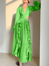 Load image into Gallery viewer, Morgan Green Hollow Out Design Backlace Lace Dress