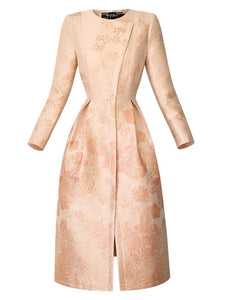 Ayla O-neck A-line Long Sleeve Waist Female Luxury Elegant Dress
